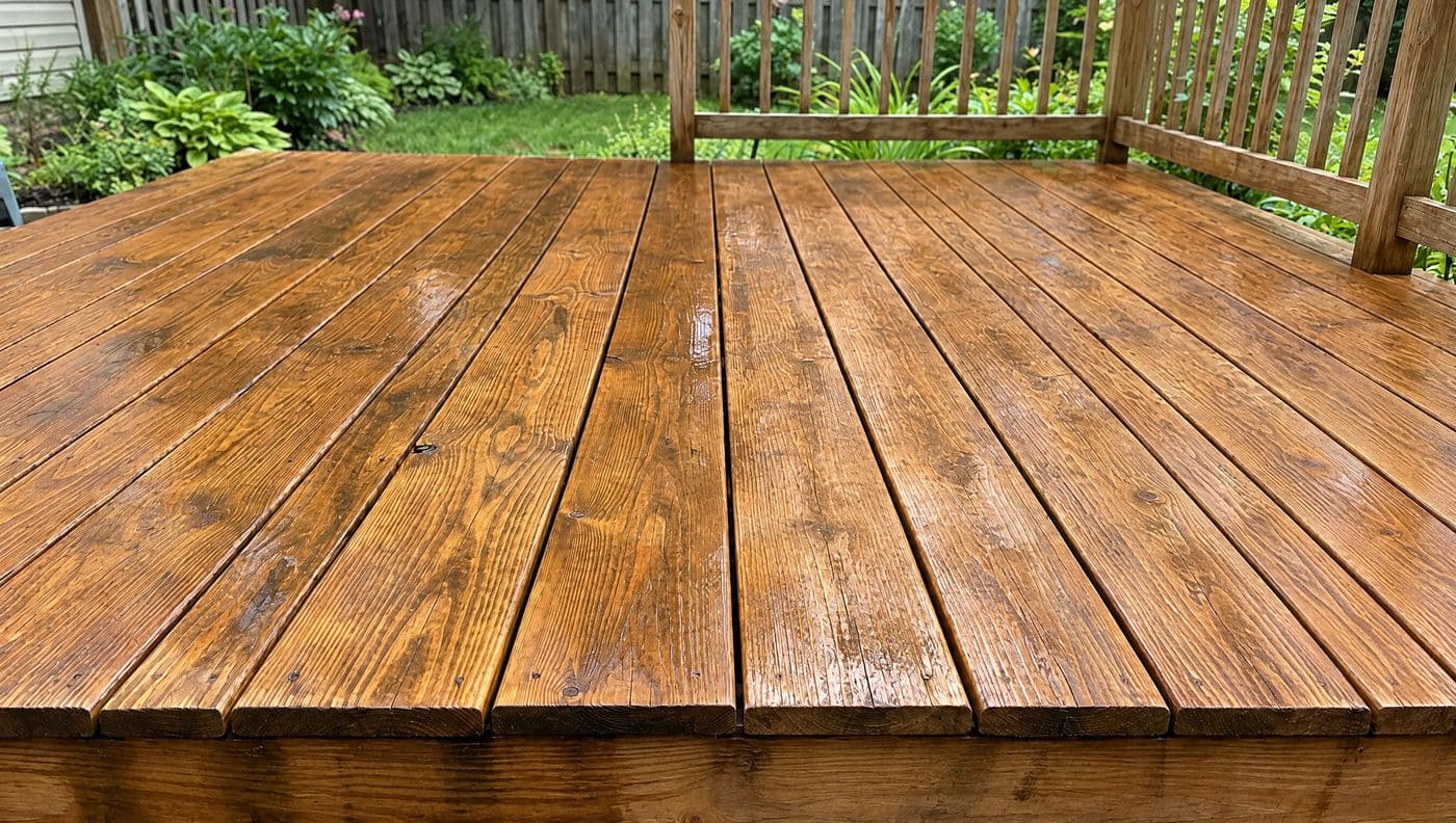 Wooden backyard deck — after