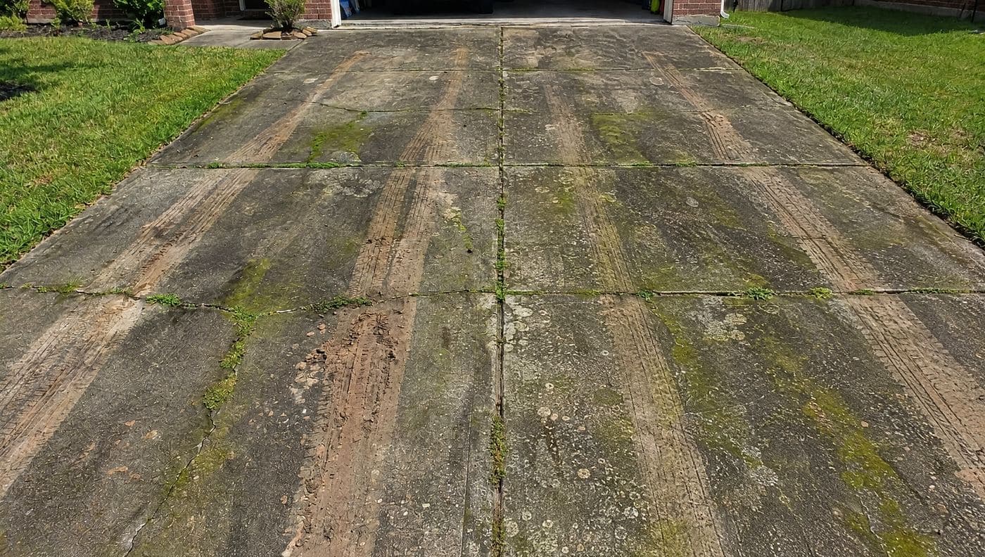 Concrete driveway — before
