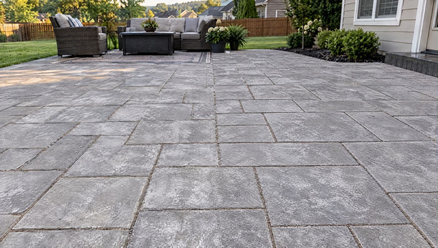 Backyard paver patio — before